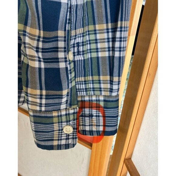 L.L. Bean Mens Medium Blue Plaid Long Sleeve Button Down Shirt OJAV1 100% Cotton - Picture 11 of 11